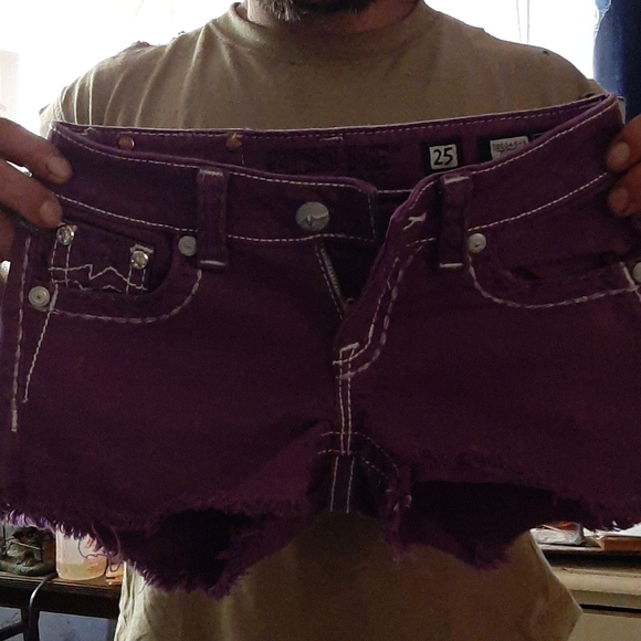 Miss Me purple denim shorts - Picture 1 of 2